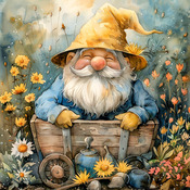 Garden Gnome 3 Cross Stitch Pattern