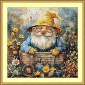 Garden Gnome 3 Cross Stitch Pattern