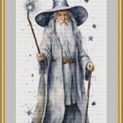 Grey Wizard Cross Stitch Pattern