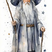 Grey Wizard Cross Stitch Pattern