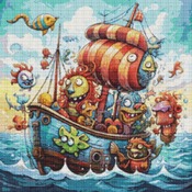 Happy Ship Cross Stitch Pattern