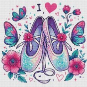 I Love Ballet Cross Stitch Pattern