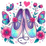 I Love Ballet Cross Stitch Pattern