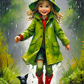 Jumping In The Puddles Cross Stitch Pattern