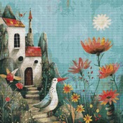 Little White House Cross Stitch Pattern