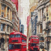 London Buses Cross Stitch Pattern