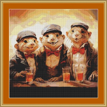 Mongoose Friends Cross Stitch Pattern