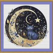 Moon And Stars Cross Stitch Pattern