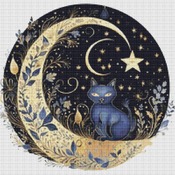 Moon And Stars Cross Stitch Pattern