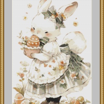 Mrs Bunny Cross Stitch Pattern