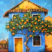 Orange Tree Cross Stitch Pattern