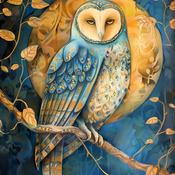 Owl And The Moon Cross Stitch Pattern