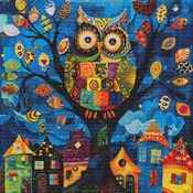 Owl In A Tree Cross Stitch Pattern