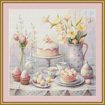 Pastel Cakes Cross Stitch Pattern