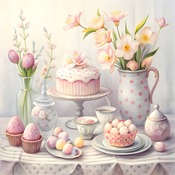 Pastel Cakes Cross Stitch Pattern