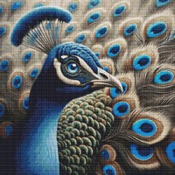 Peacock Face Cross Stitch Pattern