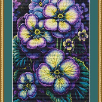 Purple Pansies Cross Stitch Pattern