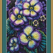 Purple Pansies Cross Stitch Pattern