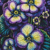 Purple Pansies Cross Stitch Pattern