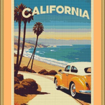 Retro Poster Cross Stitch Pattern