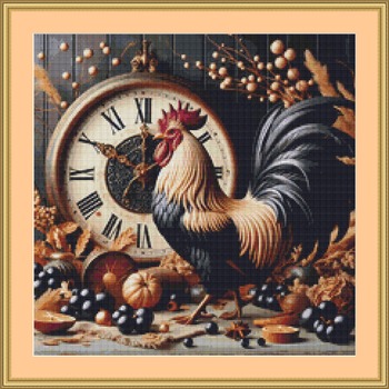 Rooster Time Cross Stitch Pattern