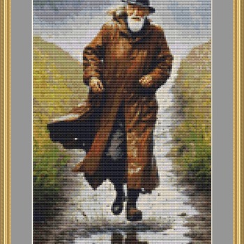 Running In The Rain Cross Stitch Pattern