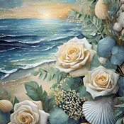 Shells And Roses Cross Stitch Pattern