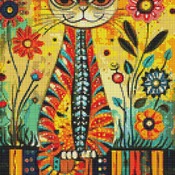 Smiling Cat Cross Stitch Pattern