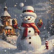 Snowman 2 Cross Stitch Pattern