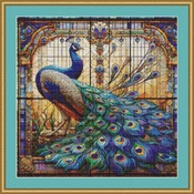 Stained Glass Peacock 2 Cross Stitch Pattern