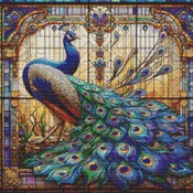 Stained Glass Peacock 2 Cross Stitch Pattern