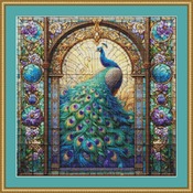 Stained Glass Peacock Cross Stitch Pattern