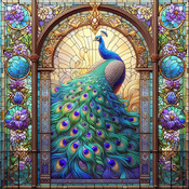 Stained Glass Peacock Cross Stitch Pattern