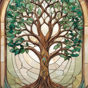 Stained Glass Tree Of Life Cross Stitch Pattern