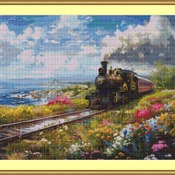 Steam Train Cross Stitch Pattern