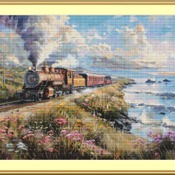 Steaming By The Sea Cross Stitch Pattern