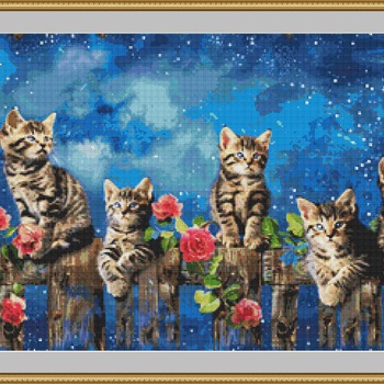 Tabby Kittens Cross Stitch Pattern