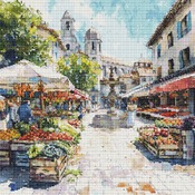 Town Market Cross Stitch Pattern