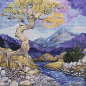 Tree By The River Cross Stitch Pattern