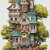 Treehouse Cross Stitch Pattern