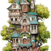 Treehouse Cross Stitch Pattern