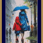 Under The Umbrella Cross Stitch Pattern