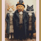 Victorian Cats 1 Cross Stitch Pattern