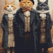 Victorian Cats 1 Cross Stitch Pattern