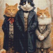 Victorian Cats 2 Cross Stitch Pattern