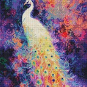 White Peacock Cross Stitch Pattern