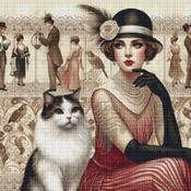 Woman And Cat Cross Stitch Pattern