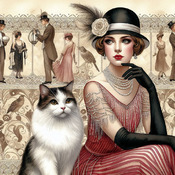 Woman And Cat Cross Stitch Pattern