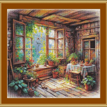 Wooden Room Cross Stitch Pattern