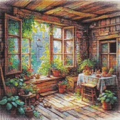 Wooden Room Cross Stitch Pattern